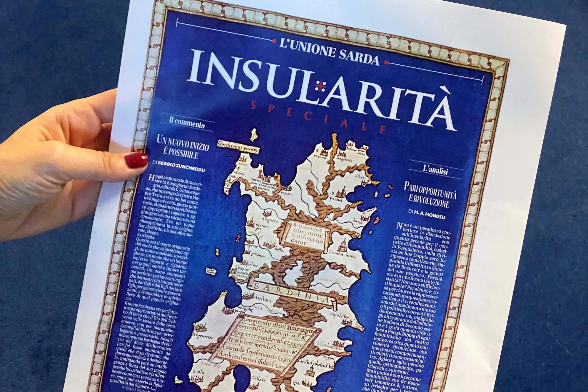 La copertina dell'inserto sull'Insularità in omaggio giovedì con L'Unione Sarda