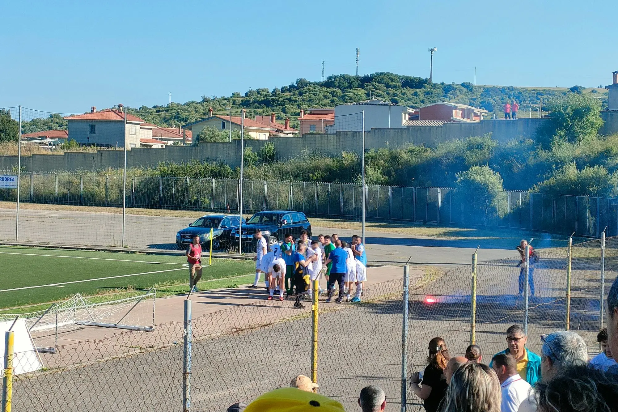 I festeggiamenti in casa Freccia Parte Montis durante i playoff della scorsa stagione (foto di Giacomo Pala)