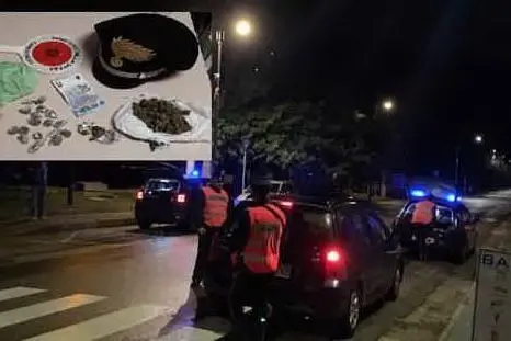 L'operazione e la droga sequestrata (foto carabinieri)
