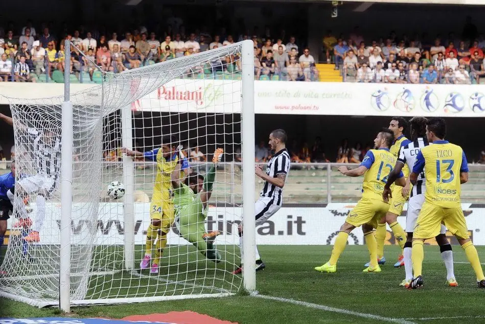 Il gol del vantaggio della Juventus