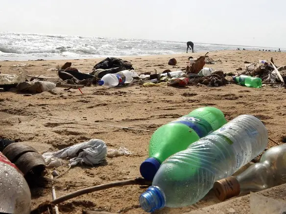 Plastica abbandonata su una spiaggia (Ansa)