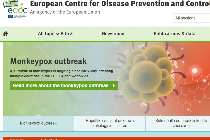 The homepage of the Ecdc site