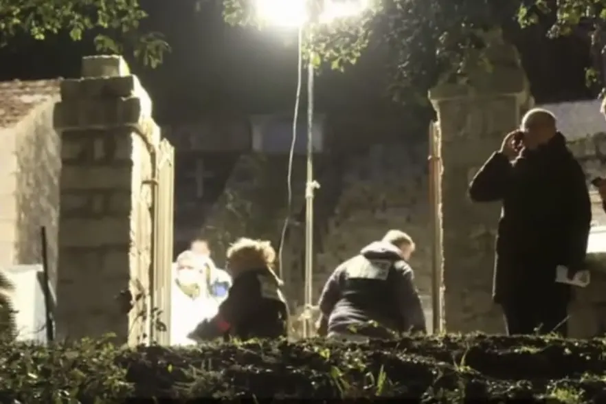 Il punto dove Alain Orsoni è stato colpito mortalmente al cuore, erano in corso i funerali della madre