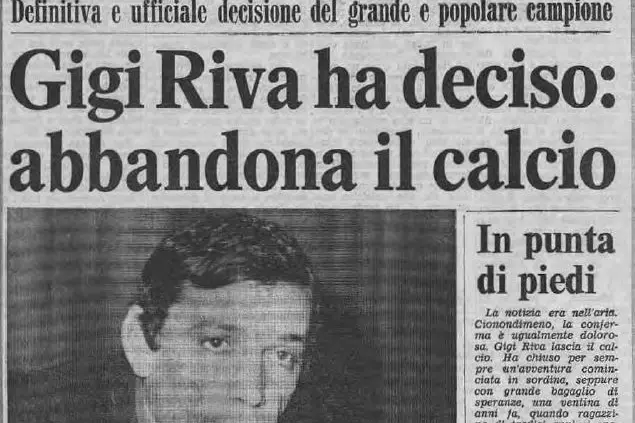 La notizia dell'addio al calcio sulle pagine de L'Unione Sarda