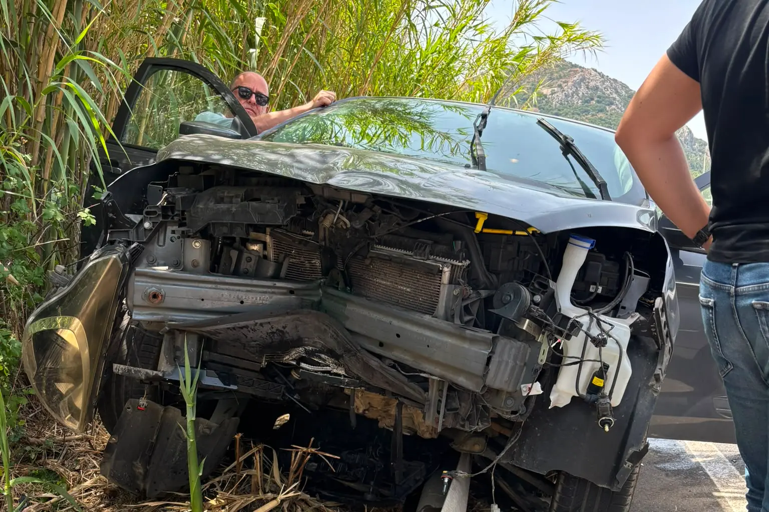 L'auto coinvolta nell'inicdente a Bindua (Fabio Murru)