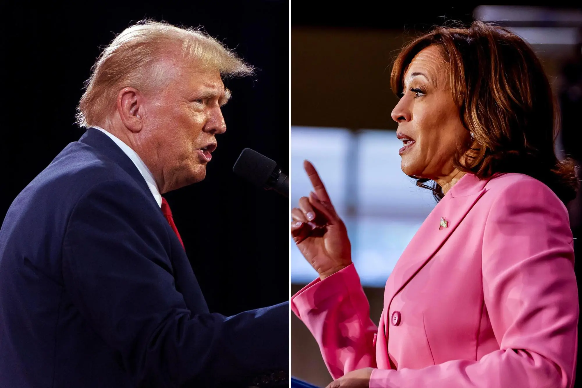 Donald Trump e Kamala Harris (foto Ansa/Epa)