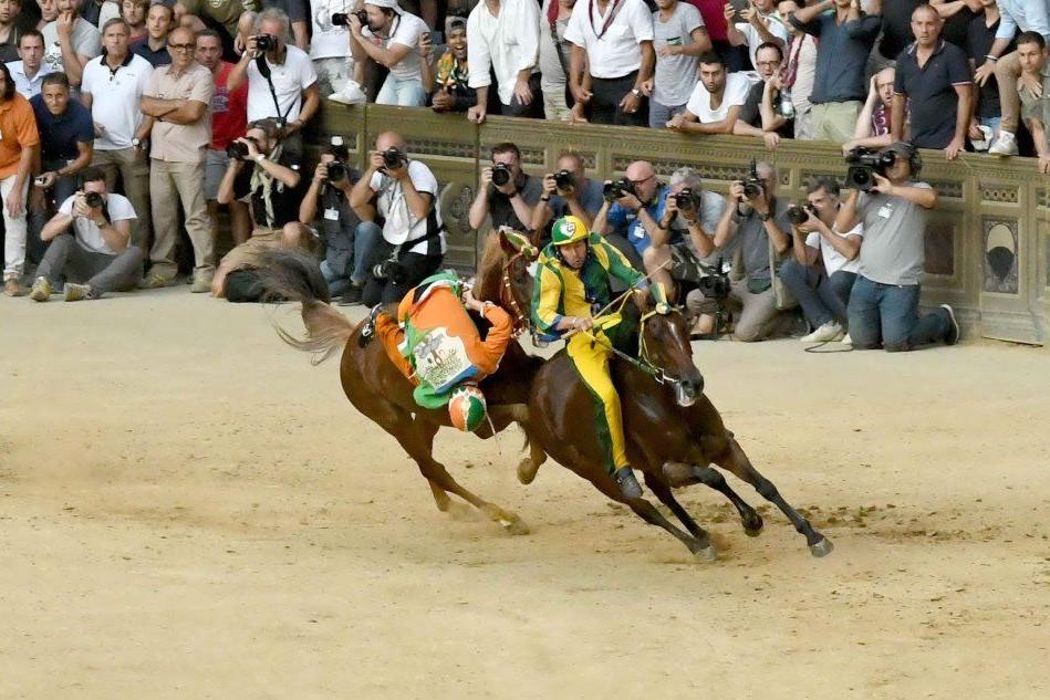 Palio di Siena: Atzeni cade, ma il cavallo Remorex porta la Selva al trionfo