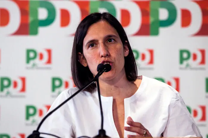La segretaria del Partito Democratico, Elly Schlein, durante la direzione in corso al Nazzareno, Roma, 19 giugno 2023. ANSA/ANGELO CARCONI