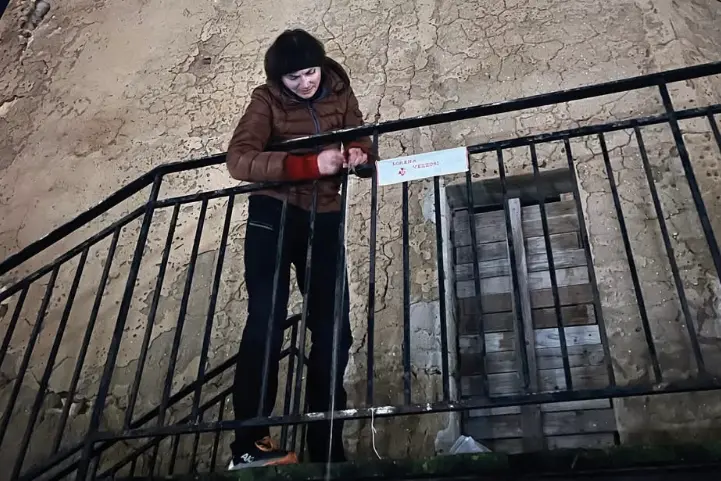 L'attivista Rosalba Castelli a Porto Torres (foto Pala)