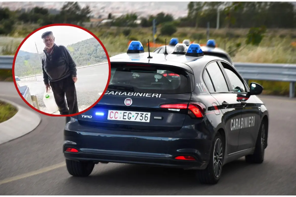 Un'auto dei carabinieri, nel dettaglio Luigino Deiana