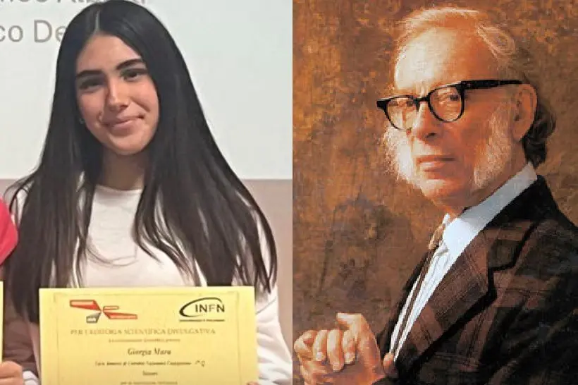 La studentessa Giorgia Mura e Isaac Asimov