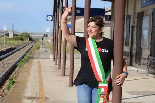 Maria Antonietta Uras alla stazione di Giave