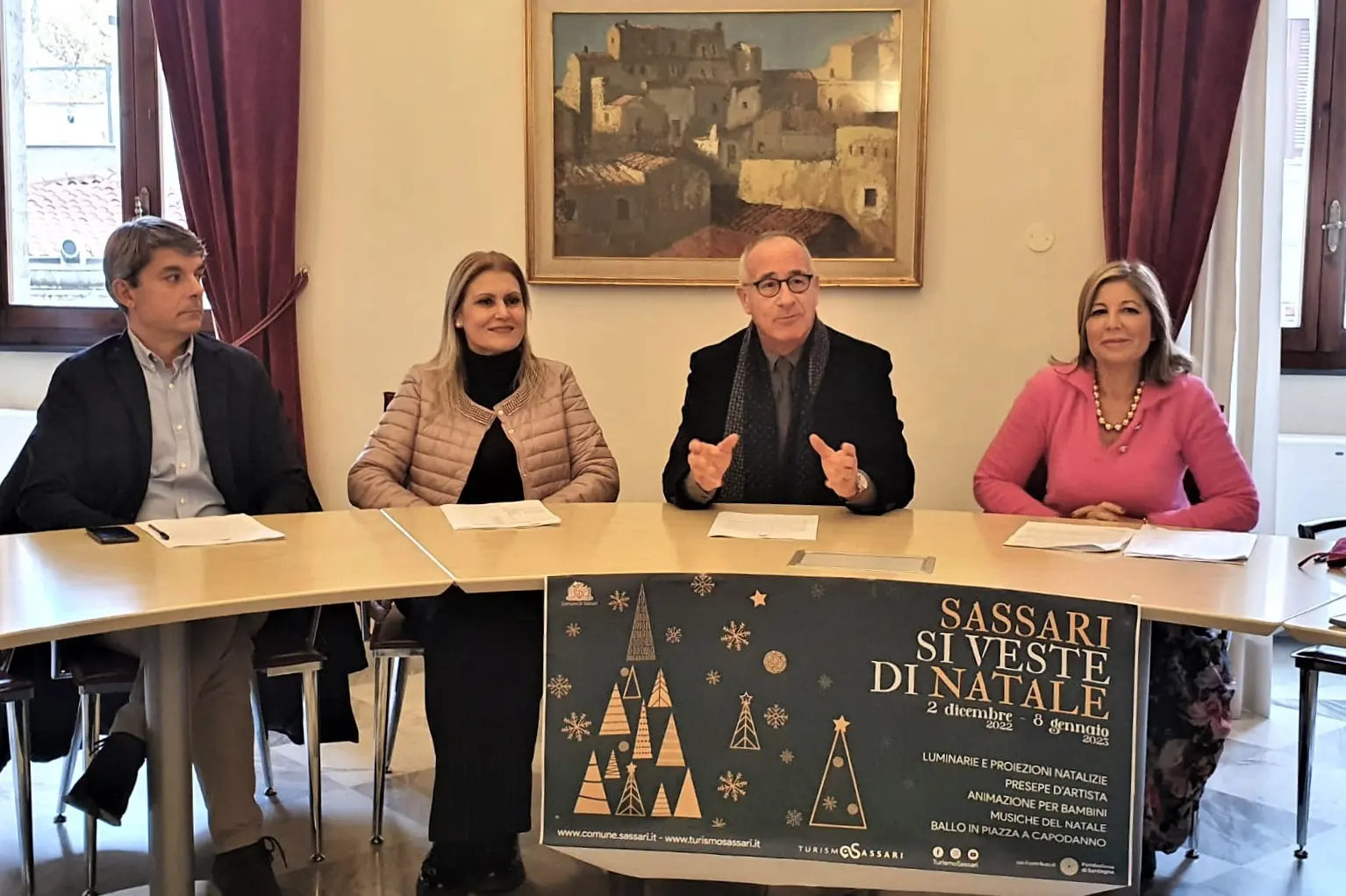 La conferenza stampa di presentazione degli eventi natalizi e del Capodanno a Sassari (foto G. Marras)
