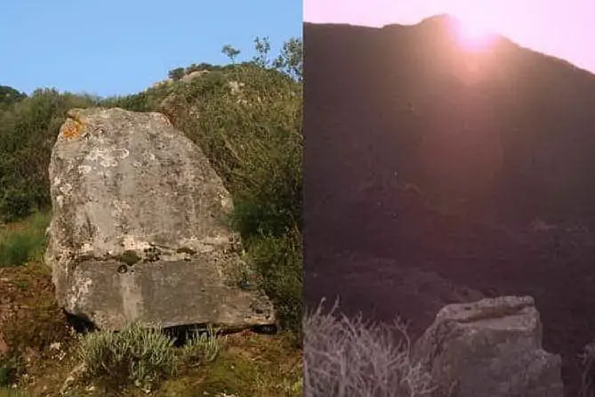 La particolare roccia in quarzite posta su un crinale del Monte Acqua è tra le mete dell'escursione (foto L'Unione Sarda - Farris)