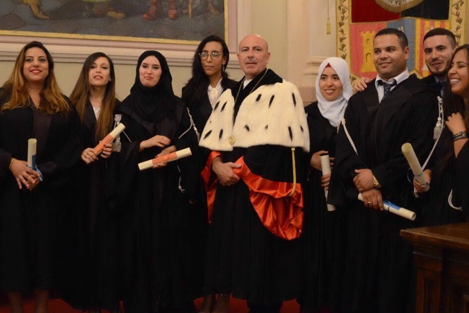 La proclamazione dei primi 9 laureati maghrebini (foto Calvi)
