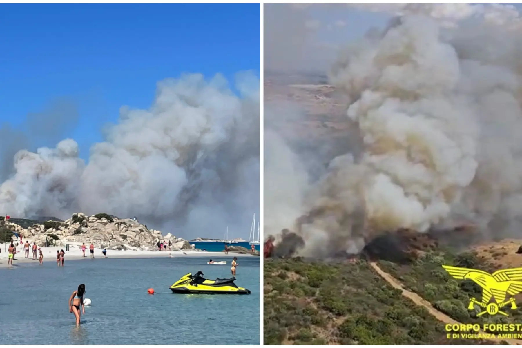 Fiamme nel Sarrabus e a Villacidro