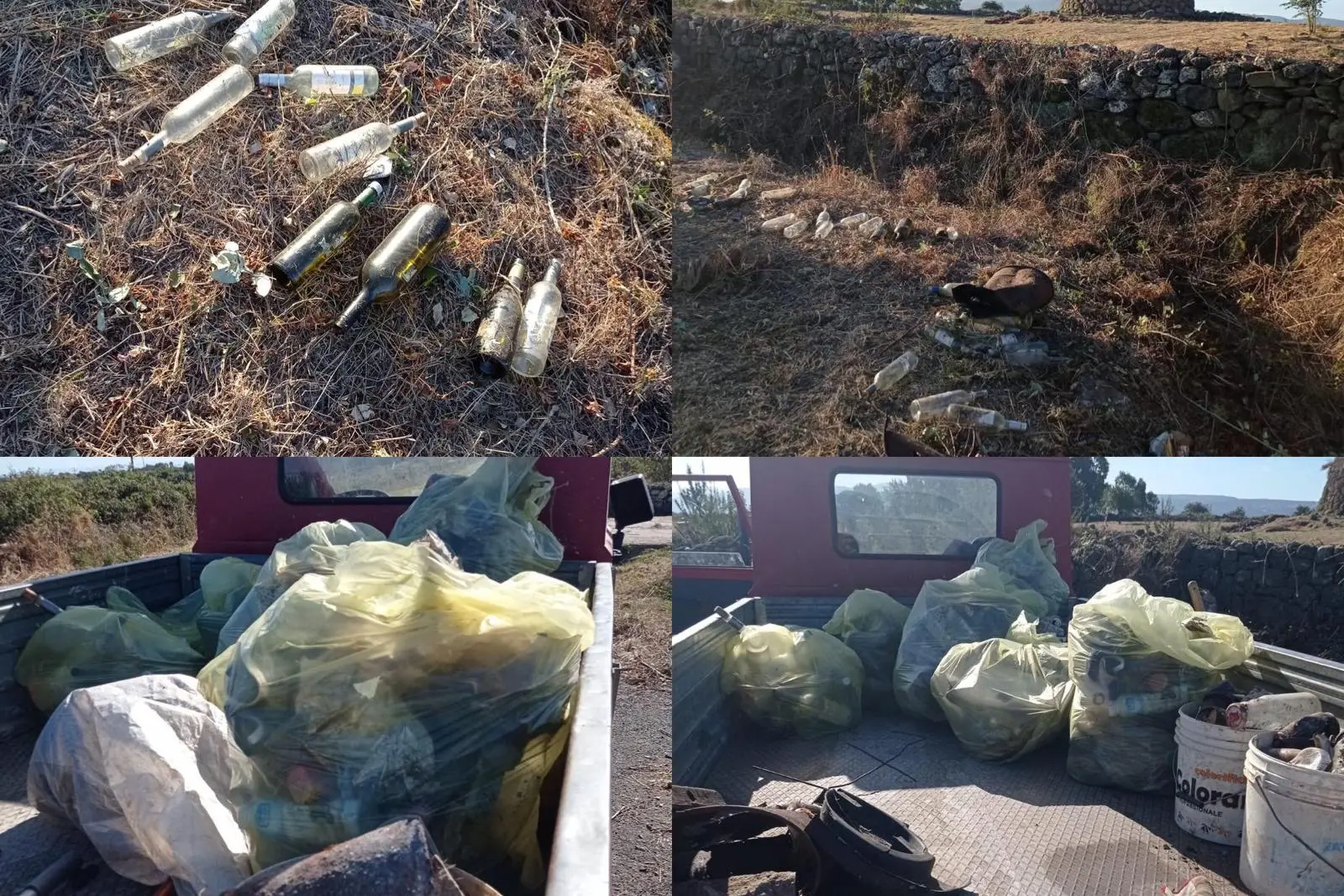 I rifiuti raccolti dal Comune di Soddì (foto Corrias)