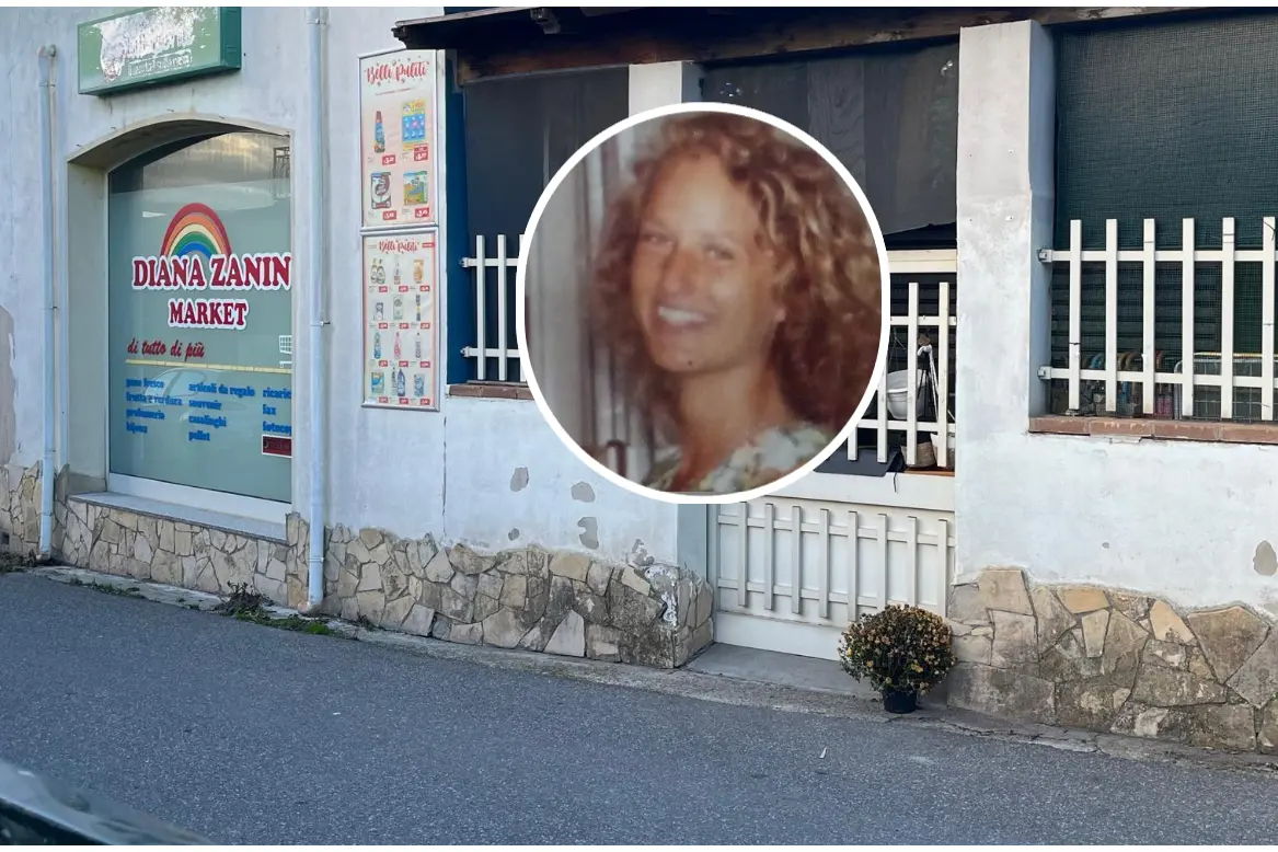 Il negozio di Diana Zanin, nel riquadro (foto L'Unione Sarda)