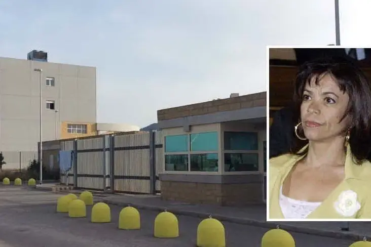 Il carcere di Uta; nel riquadro Maria Grazia Caligaris