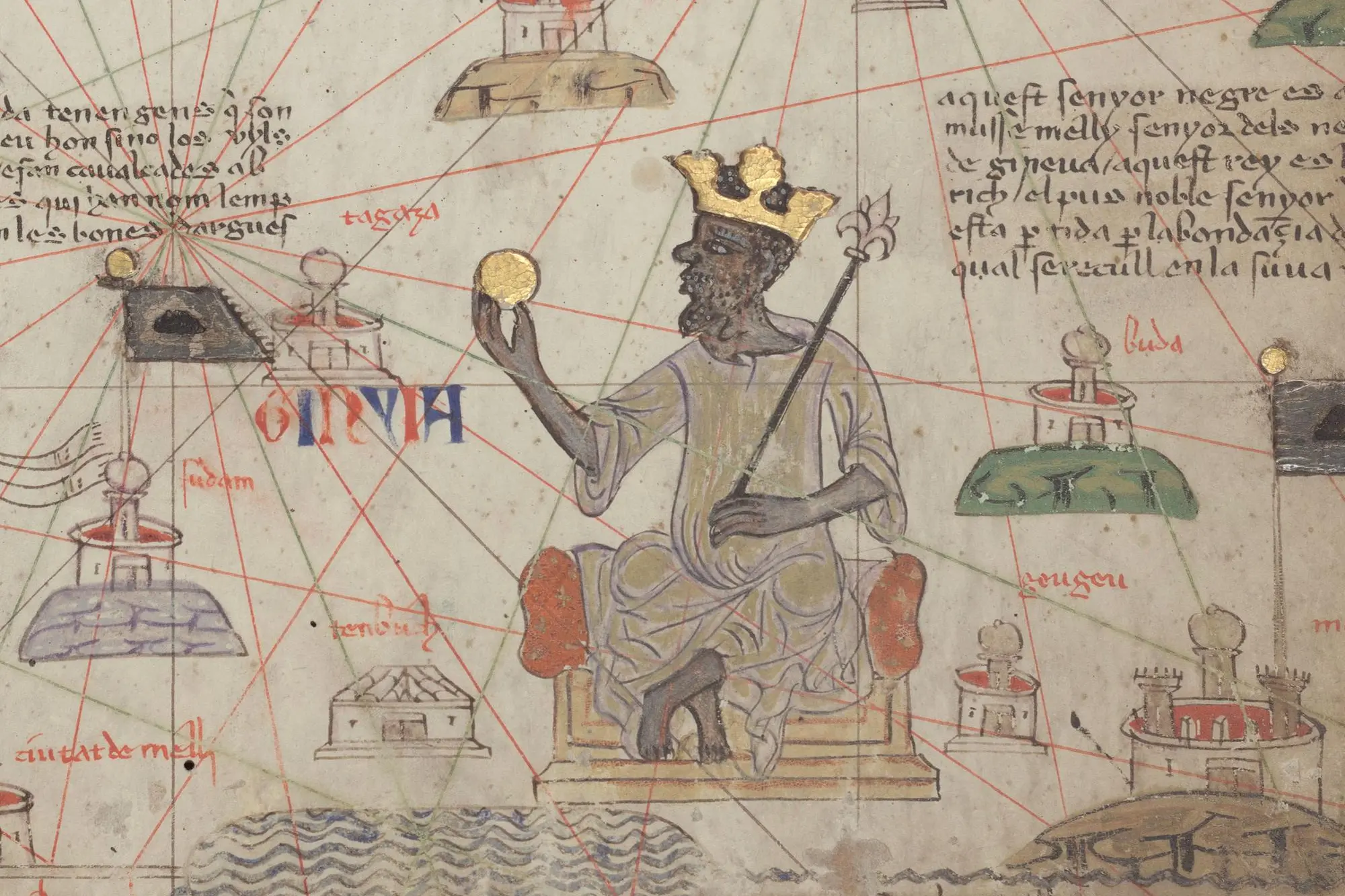 Mansa Musa in un antico atlante catalano del XIV secolo