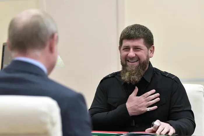 epa07807989 Russian President Vladimir Putin (L) meets with head of the Chechen Republic Ramzan Kadyrov (R) at the Novo-Ogaryovo state residence outside Moscow, Russia, 31 August 2019. EPA/ALEKSEY NIKOLSKYI/SPUTNIK/KREMLIN POOL MANDATORY CREDIT