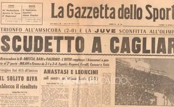 Gazzetta Dello Sport 24 Novembre 1970 - Sush Matsubara Cagliari Fiorentina Journal Original