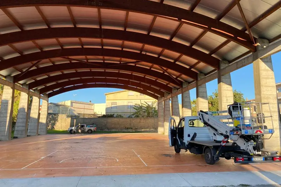 La palestra "aperta" di via Libertà a Sinnai (Foto Andrea Serreli)