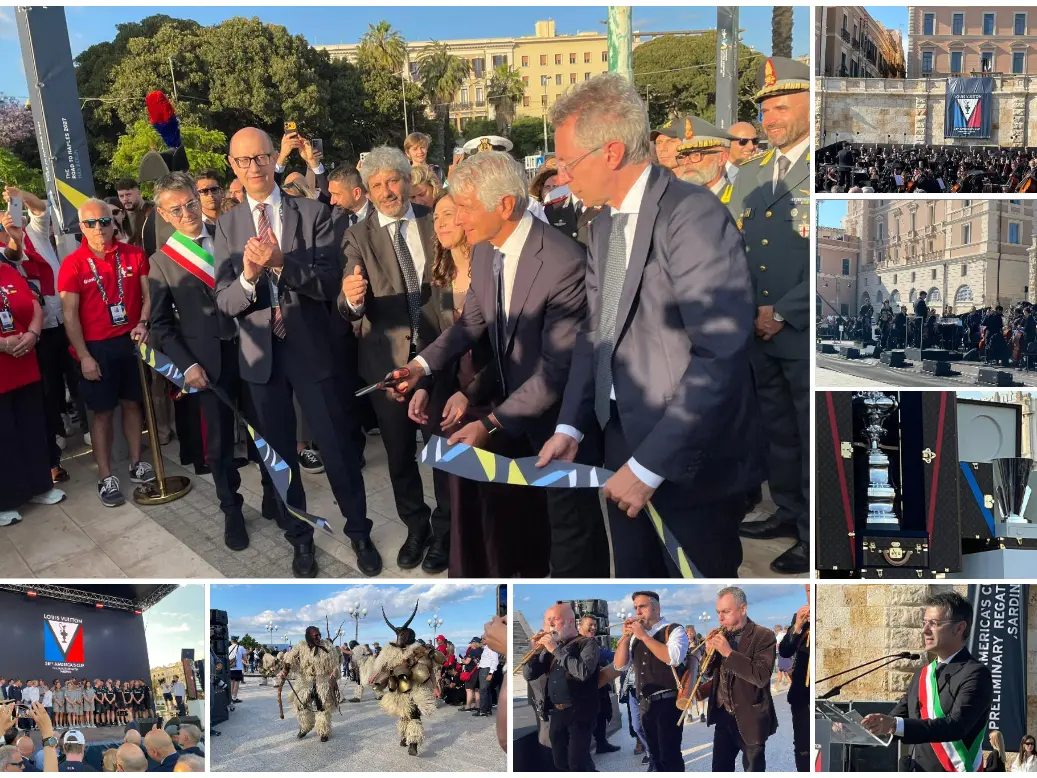 Musik und Applaus, Cagliari erstrahlt im Glanz des America's Cup: „Sardinien ist das ideale Land für Segeln und Tourismus.“ America's Cup: la cerimonia di inaugurazione a Cagliari (foto Spignesi)