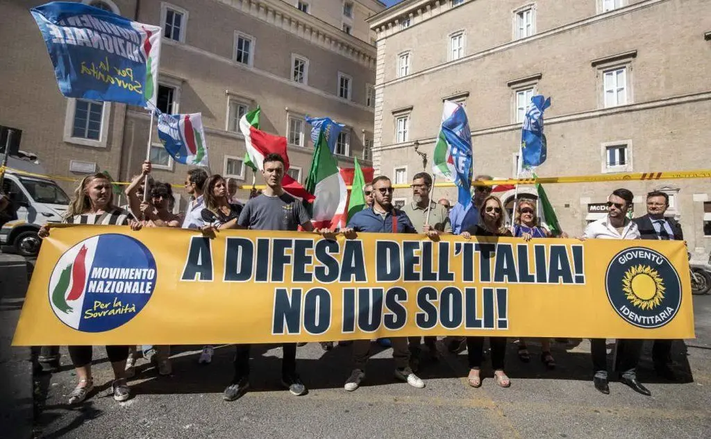 Manifestazione di Fratelli d'Italia contro lo Ius soli a Roma