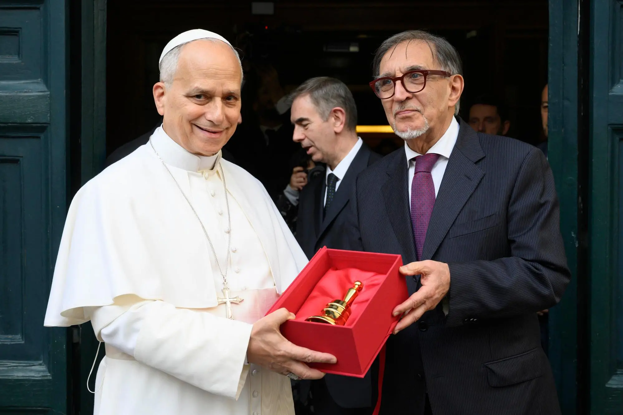 Papa Leone con Ignzio La Russa (Ansa-Vatican Media)