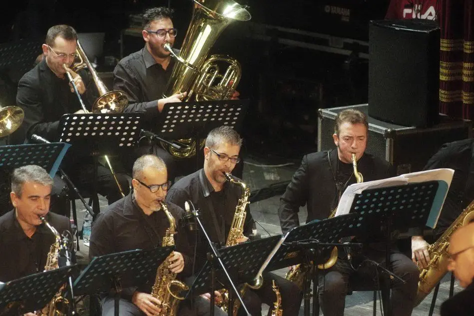 La sezione fiati dell'Orchestra Jazz della Sardegna (foto ufficio stampa)