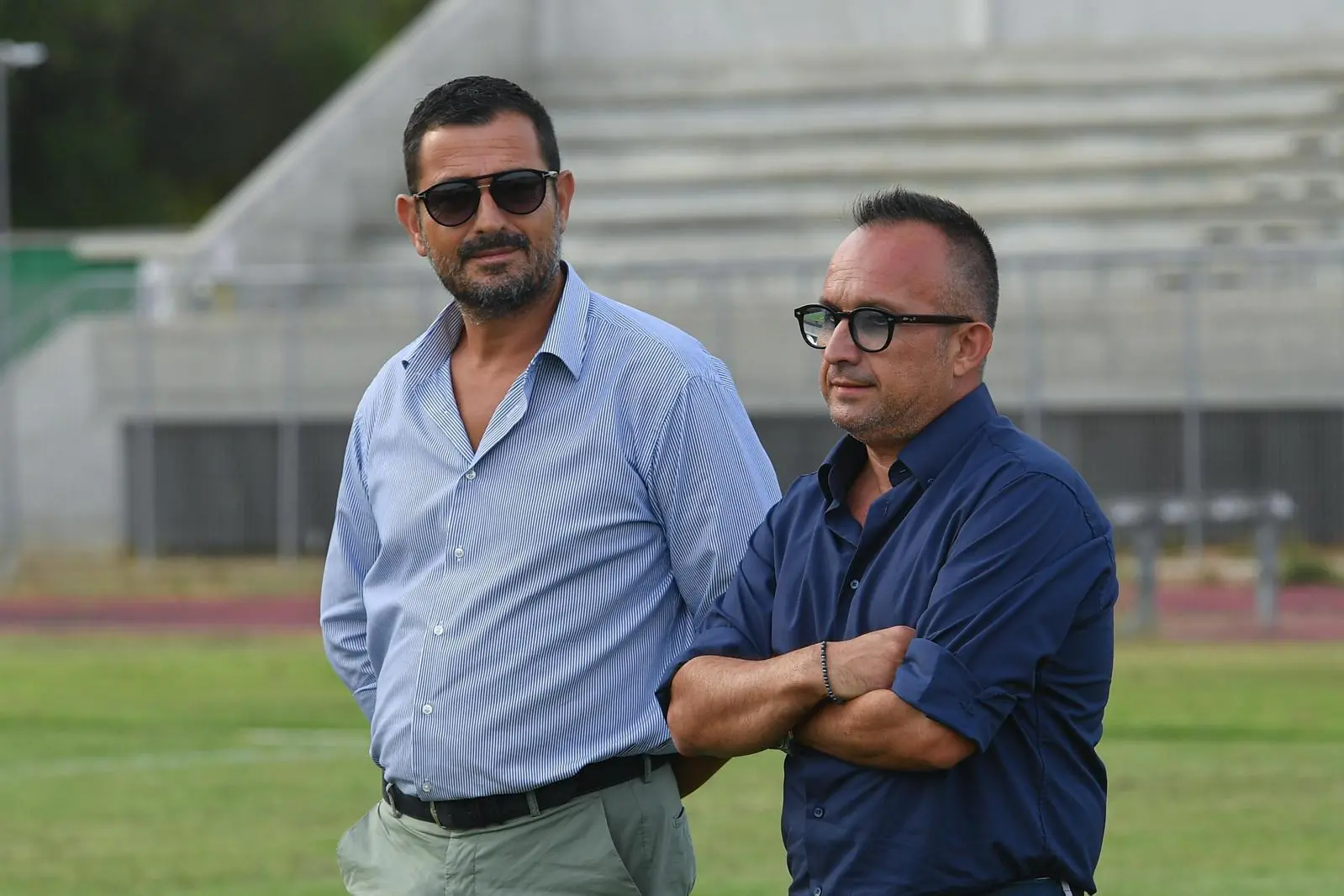 Pasquale Cossu col direttore sportivo dell'Arzachena Antonello Zucchi
