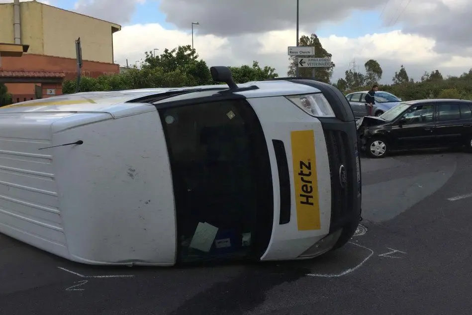 L'incidente in viale Marconi a Oristano