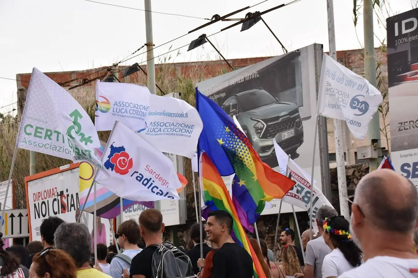Attivisti radicali al Sardegna Pride dell'anno scorso (Alberto Pitzoi Arcadu )