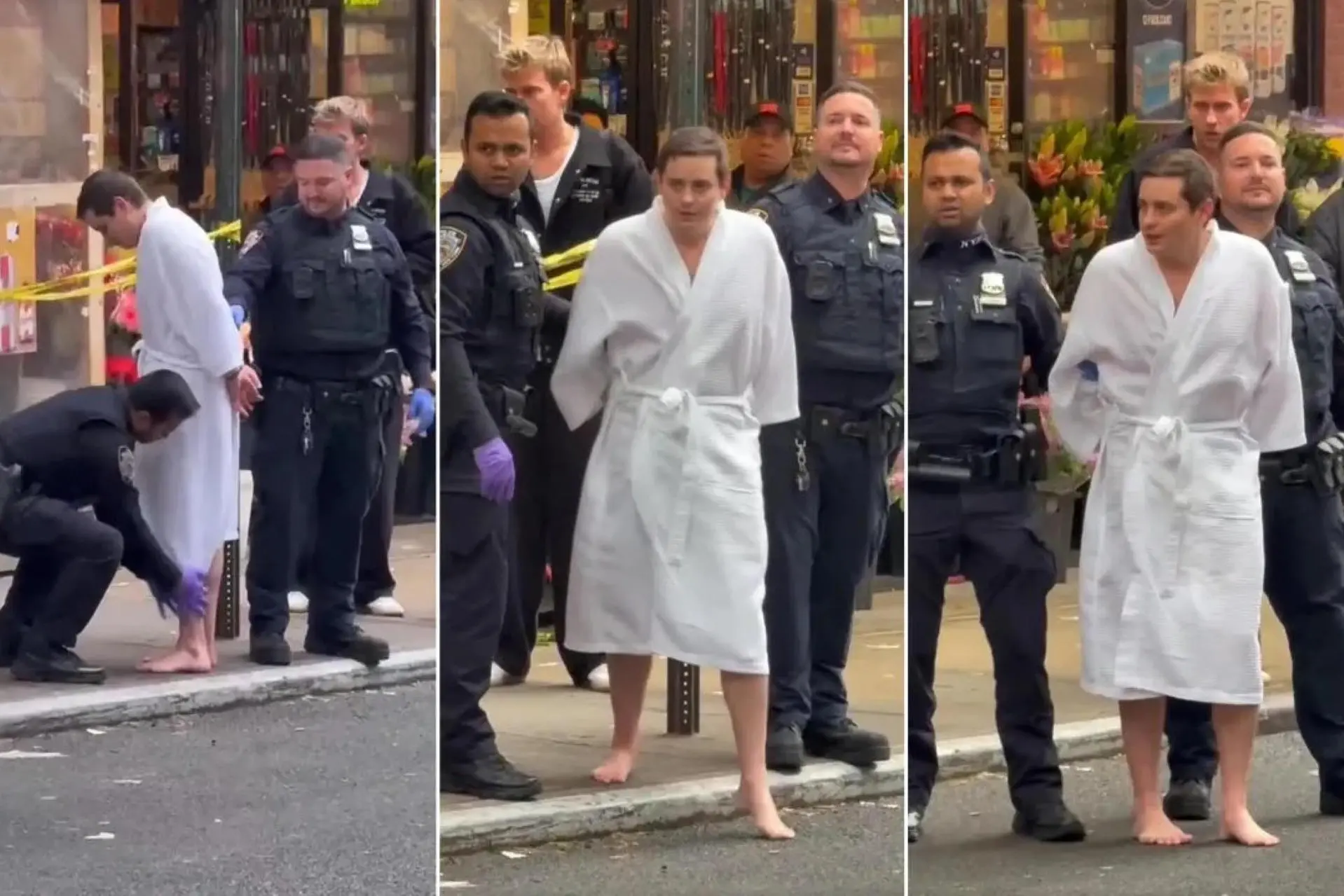 Un frame di un video della Polizia di New York mostra il momento dell'arresto di John Woeltz (Ansa)
