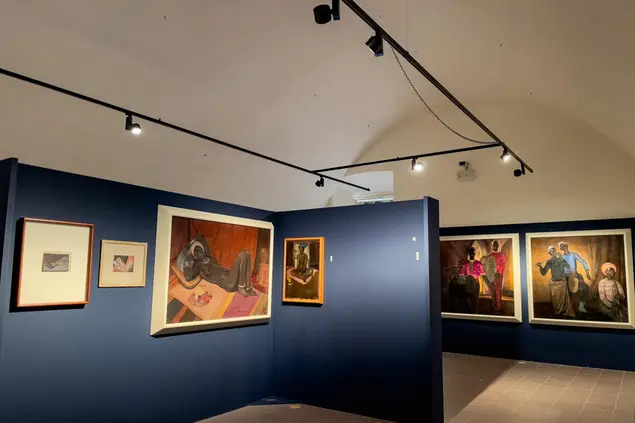 Pinacoteca di Sassari, la sala dedicata a dipinti africani di Giuseppe Biasi (foto concessa)