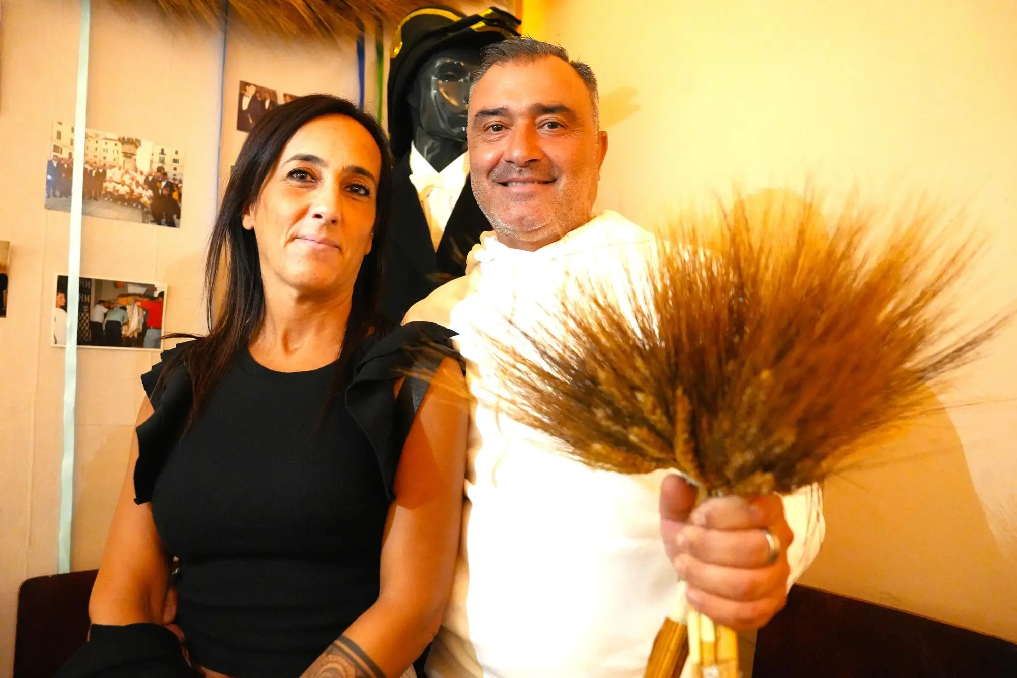 Sassari - Amelia Salaris e Marcello Pittalis, obriere maggiore Massai