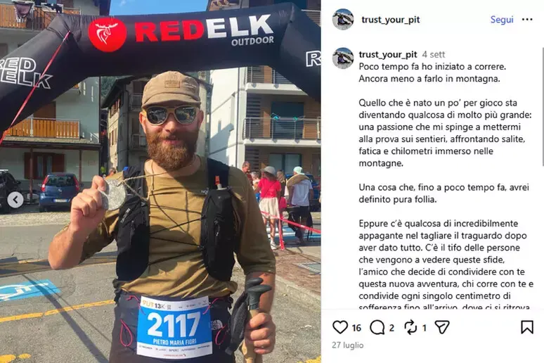 Una foto presa da Instagram di Pietro Maria Fiori (via Ansa)