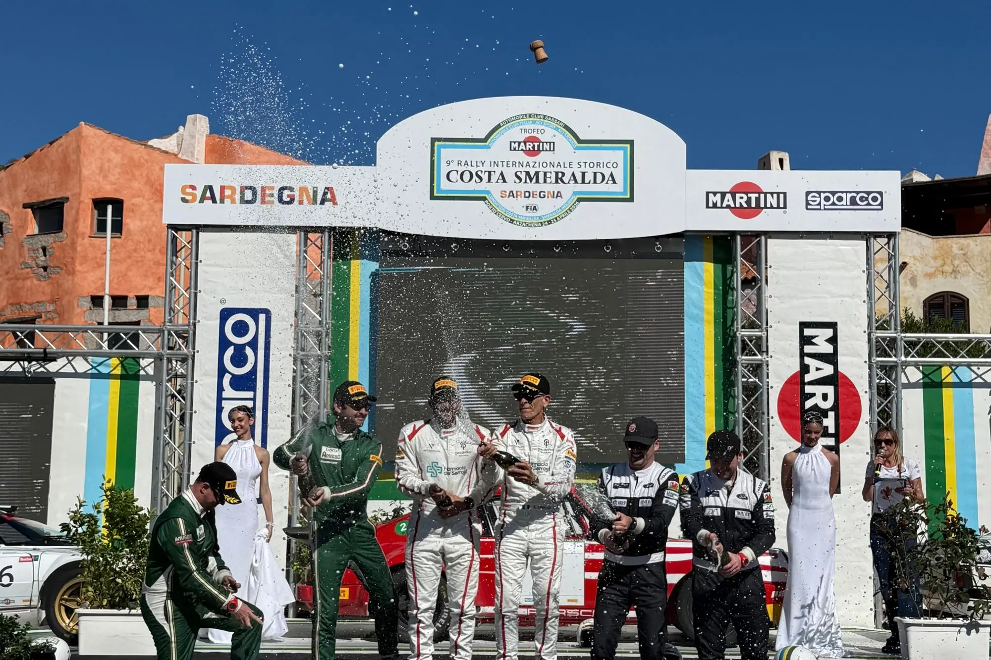 Il podio dell’Europeo al 9º Rally Costa Smeralda Storico (foto Vanna Chessa)