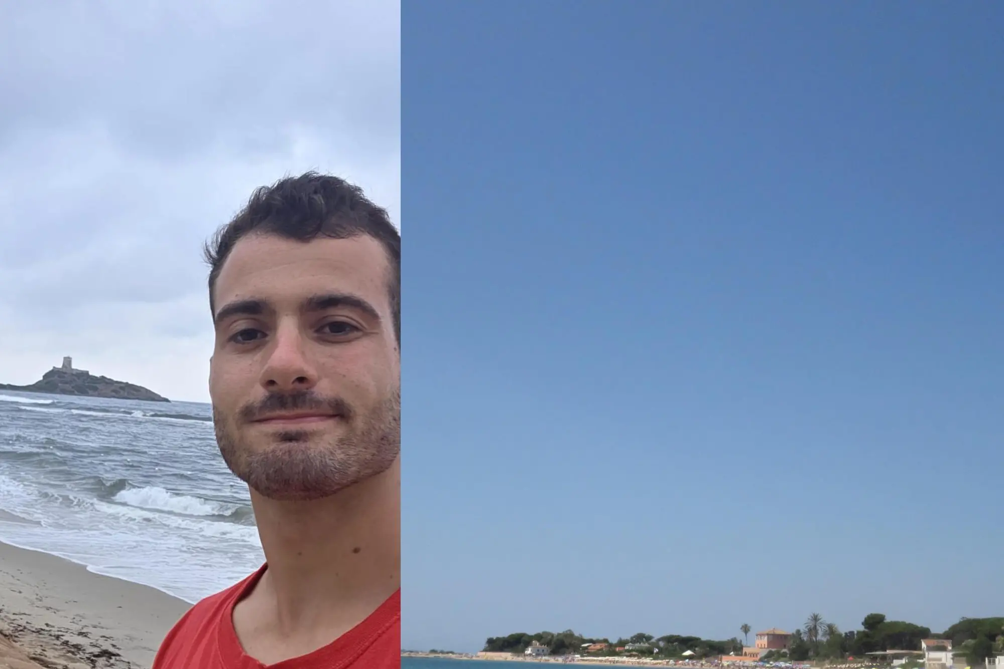 Il bagnino e la spiaggia di Pula