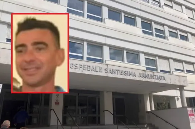 L'ospedale Santissima Annunziata di Sassari e, nel riquadro, la vittima Gianfranco Pilo