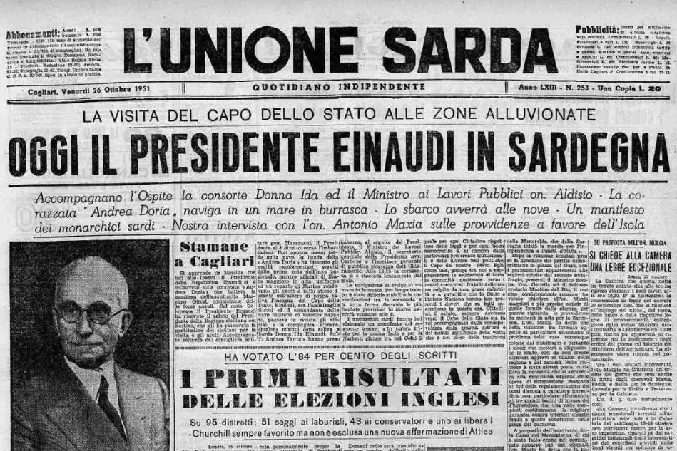 #AccaddeOggi: la visita del presidente Einaudi in Sardegna