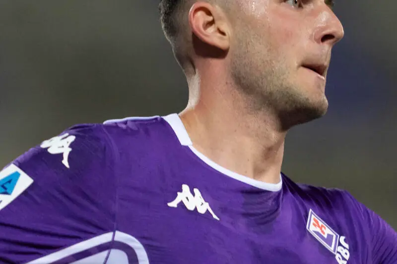 Fiorentina's forward Roberto Piccoli celebrate after scoring a goal during the Italian serie A soccer match ACF Fiorentina vs Atalanta BC at the Artemio Franchi Stadium in Florence, Italy, 22 May 2026