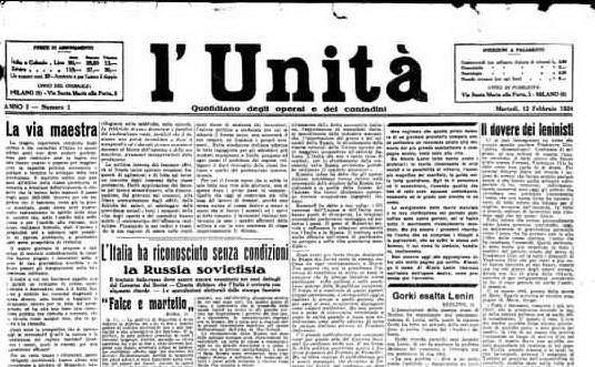 #AccaddeOggi: il 12 febbraio 1924 viene pubblicato il primo numero de L'Unità