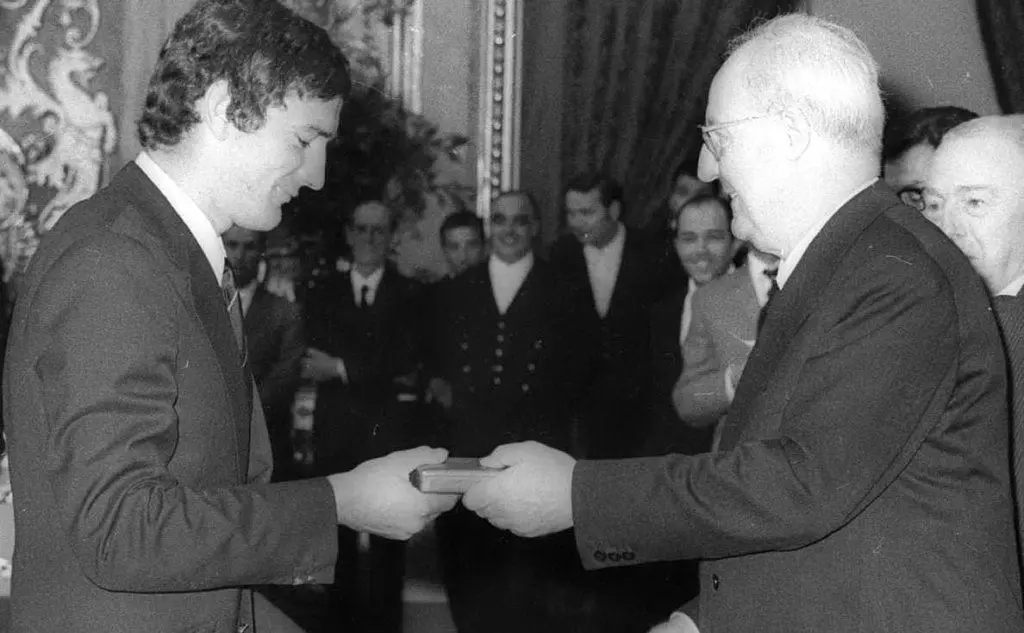 Il calciatore ricevuto dal Presidente della Repubblica Giuseppe Saragat