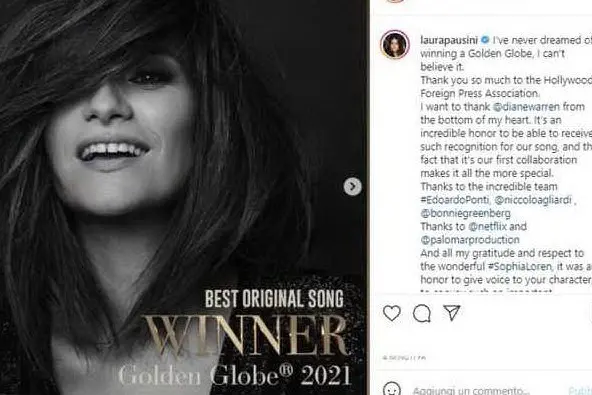 Laura Pausini trionfa ai Golden Globes 2021