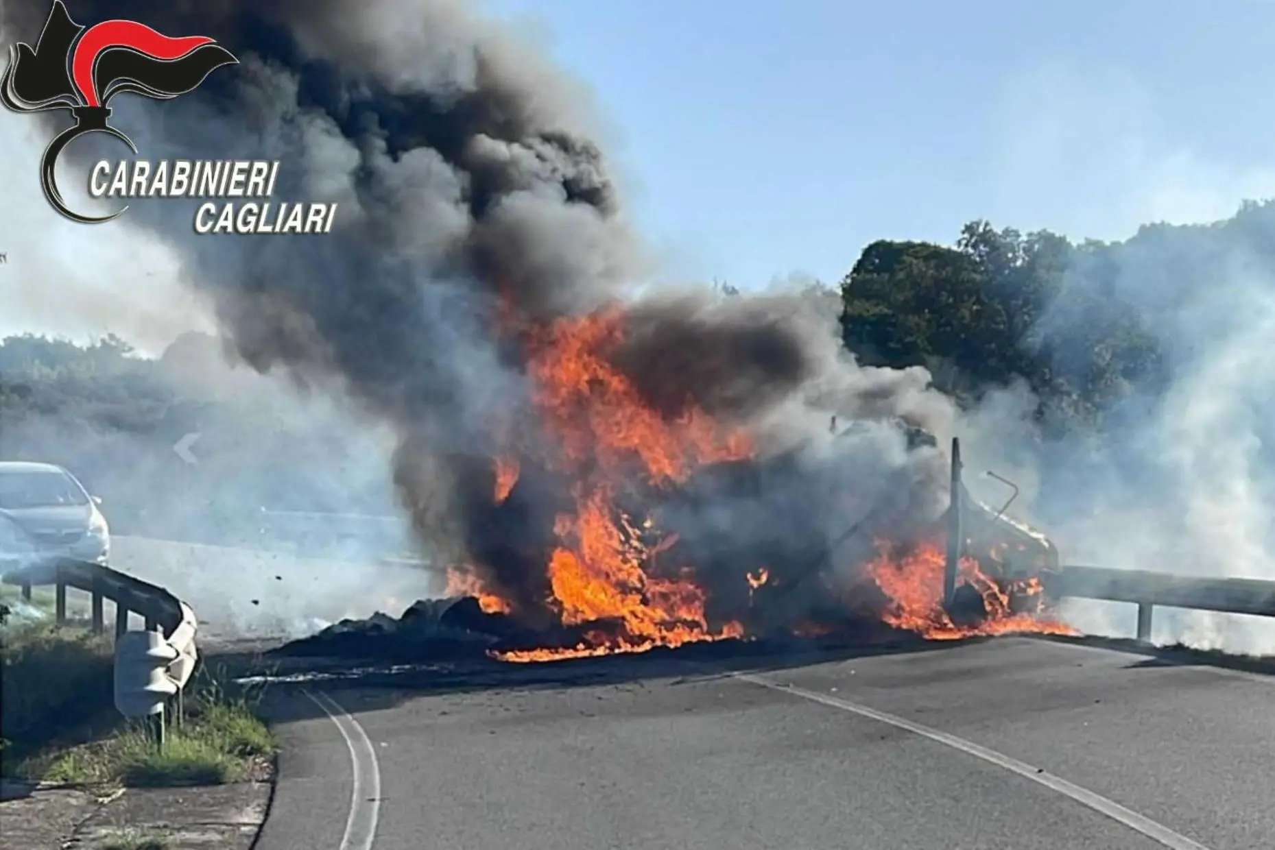 Il fallito assalto al portavalori a Sant'Andrea Frius (foto carabinieri Cagliari)