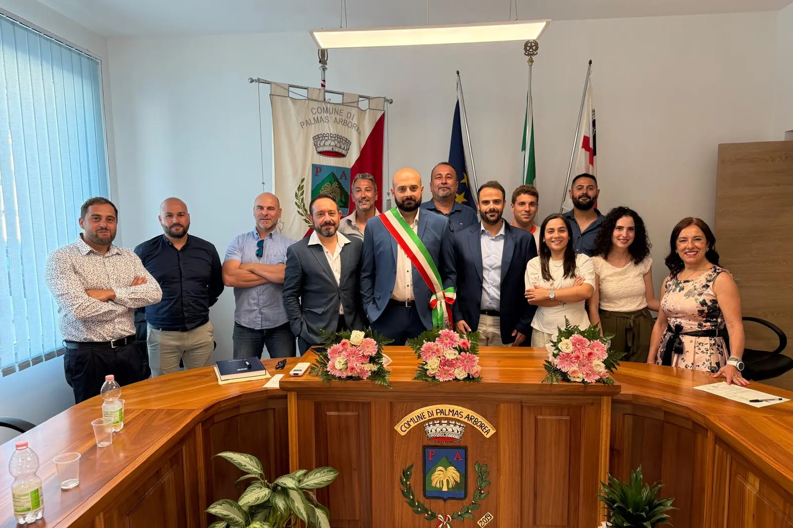 Il nuovo consiglio comunale di Palmas Arborea (foto concessa)