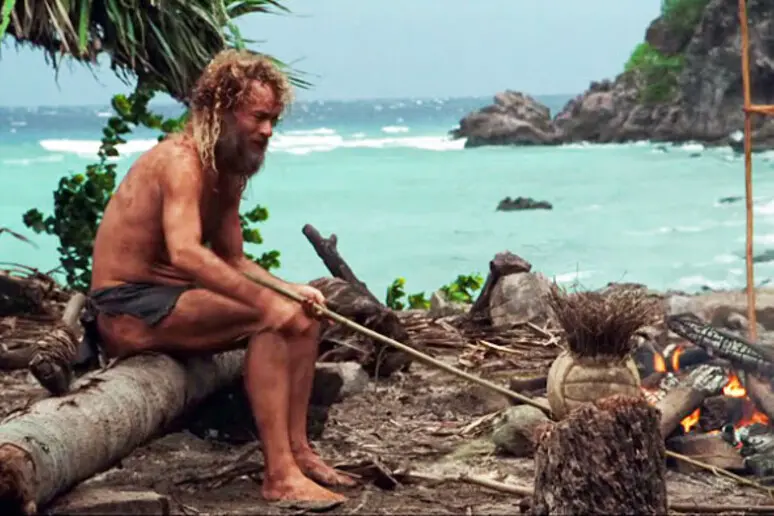 Una scena del film Cast Away (foto Ansa)