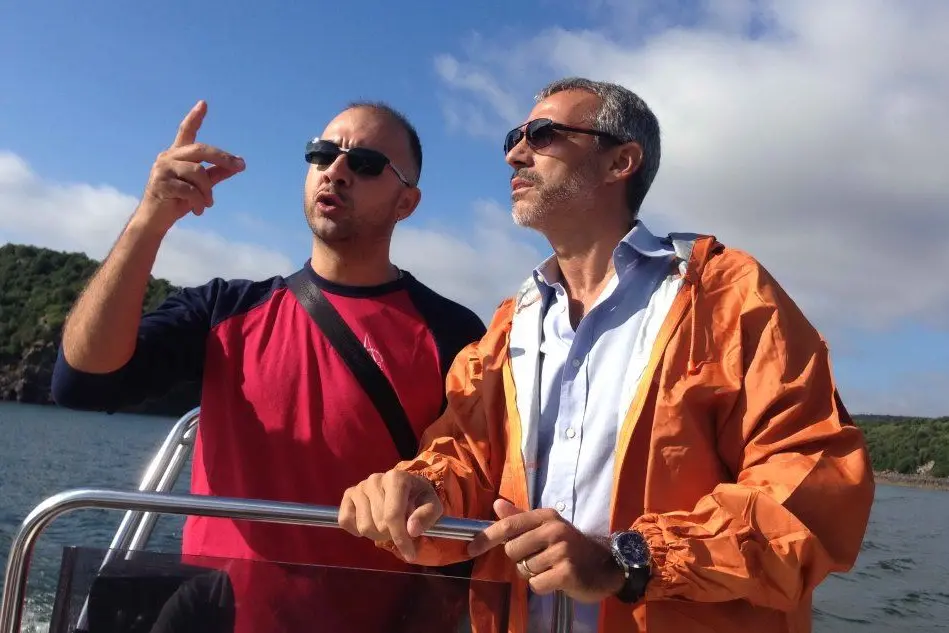Daniel Fadda ed Emanuele Dessì durante il sopralluogo sull'Omodeo